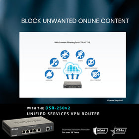 D-Link DSR-250v2 compact design ideal for small offices.