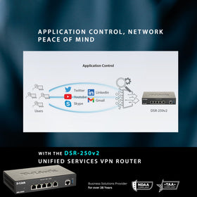 D-Link DSR-250v2 USB modem support for mobile broadband failover.