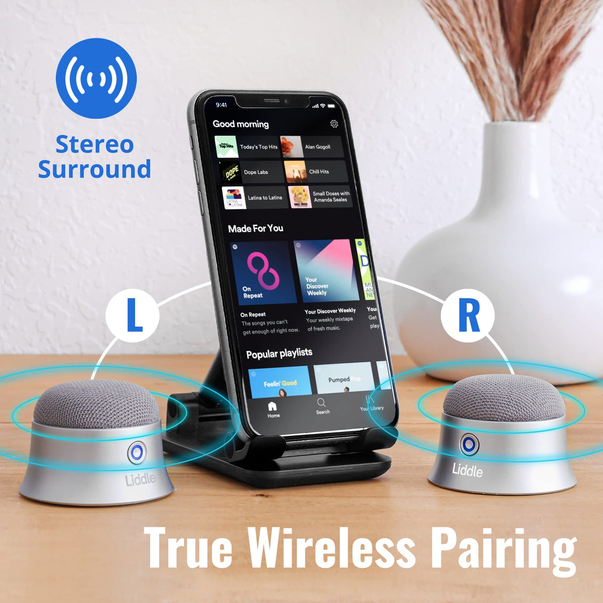 D3 Products Magnetic Liddle Speaker Silver Bluetooth 5.1 for stable connections.