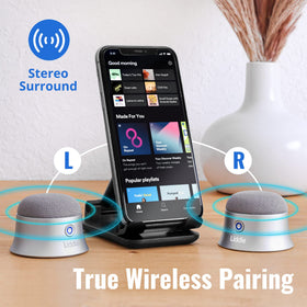 D3 Products Magnetic Liddle Speaker Silver Bluetooth 5.1 for stable connections.