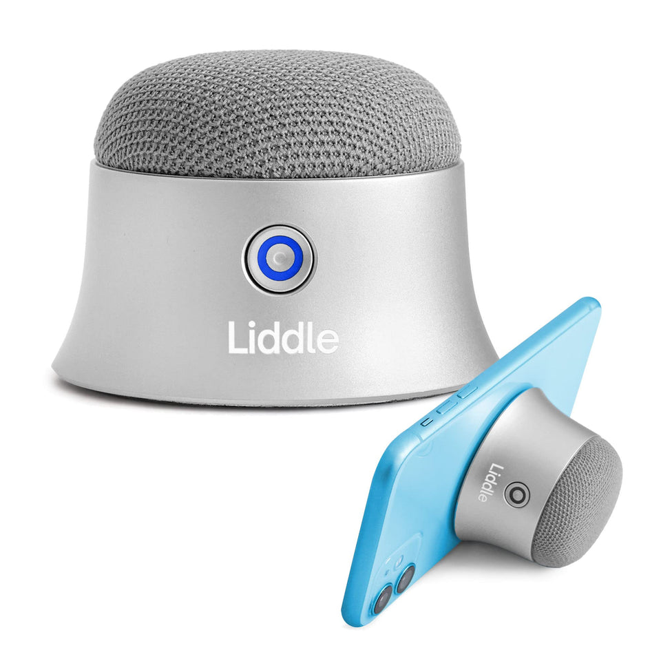 D3 Products Magnetic Liddle Speaker Silver front view, compact portable audio for on-the-go listening.