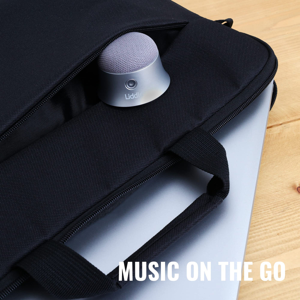D3 Products Magnetic Liddle Speaker Silver six-hour battery for all-day listening.
