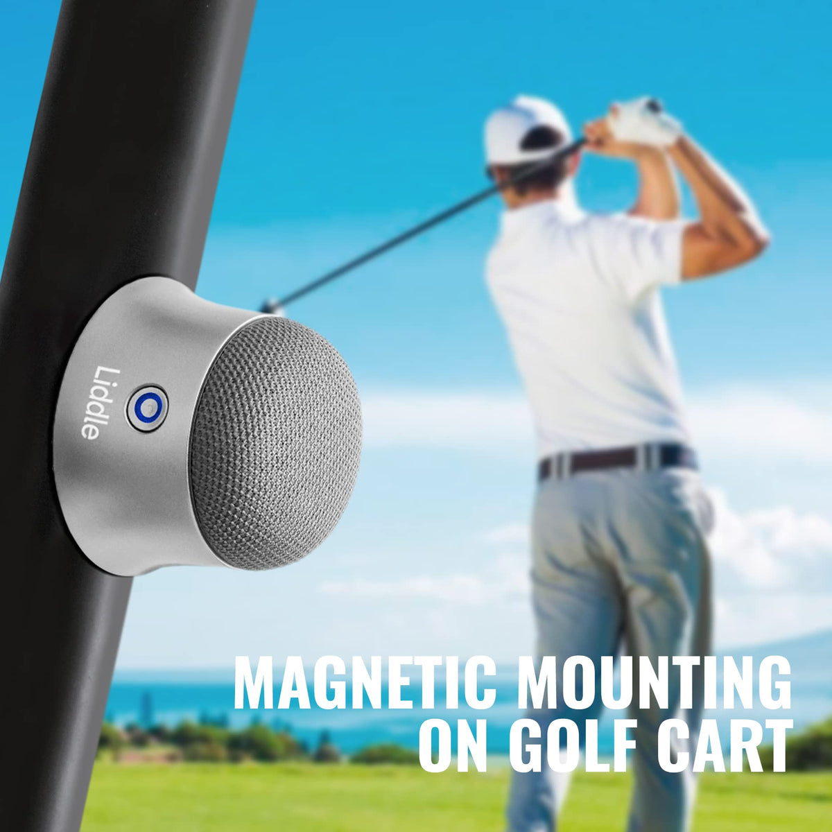 D3 Products Magnetic Liddle Speaker Silver water resistant design for outdoor use.