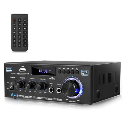 Daakro AK45 front panel LED display and knobs showing easy control