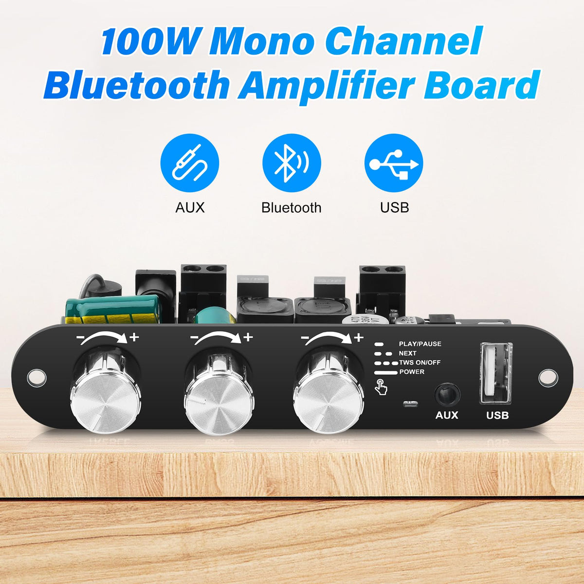 Daakro ZK-1001U precise knob controls for volume and playback.