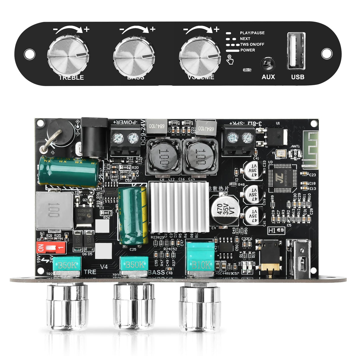 Daakro ZK-1001U with TWS cabinet matching enables wireless stereo separation.