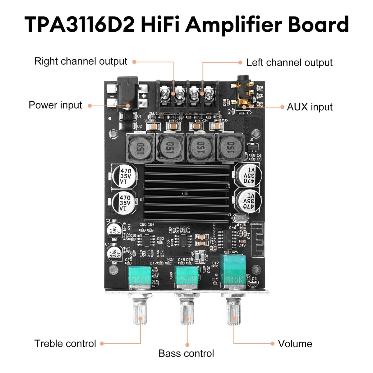 Daakro ZK-1002T back panel with power and speaker connections