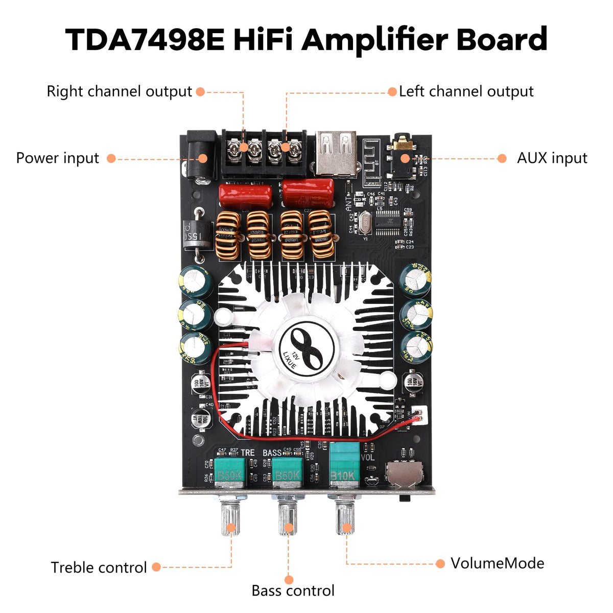 Daakro ZK-1602T Bluetooth module area with wireless input options