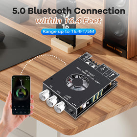 Daakro ZK-1602T input ports area featuring AUX and Bluetooth connections