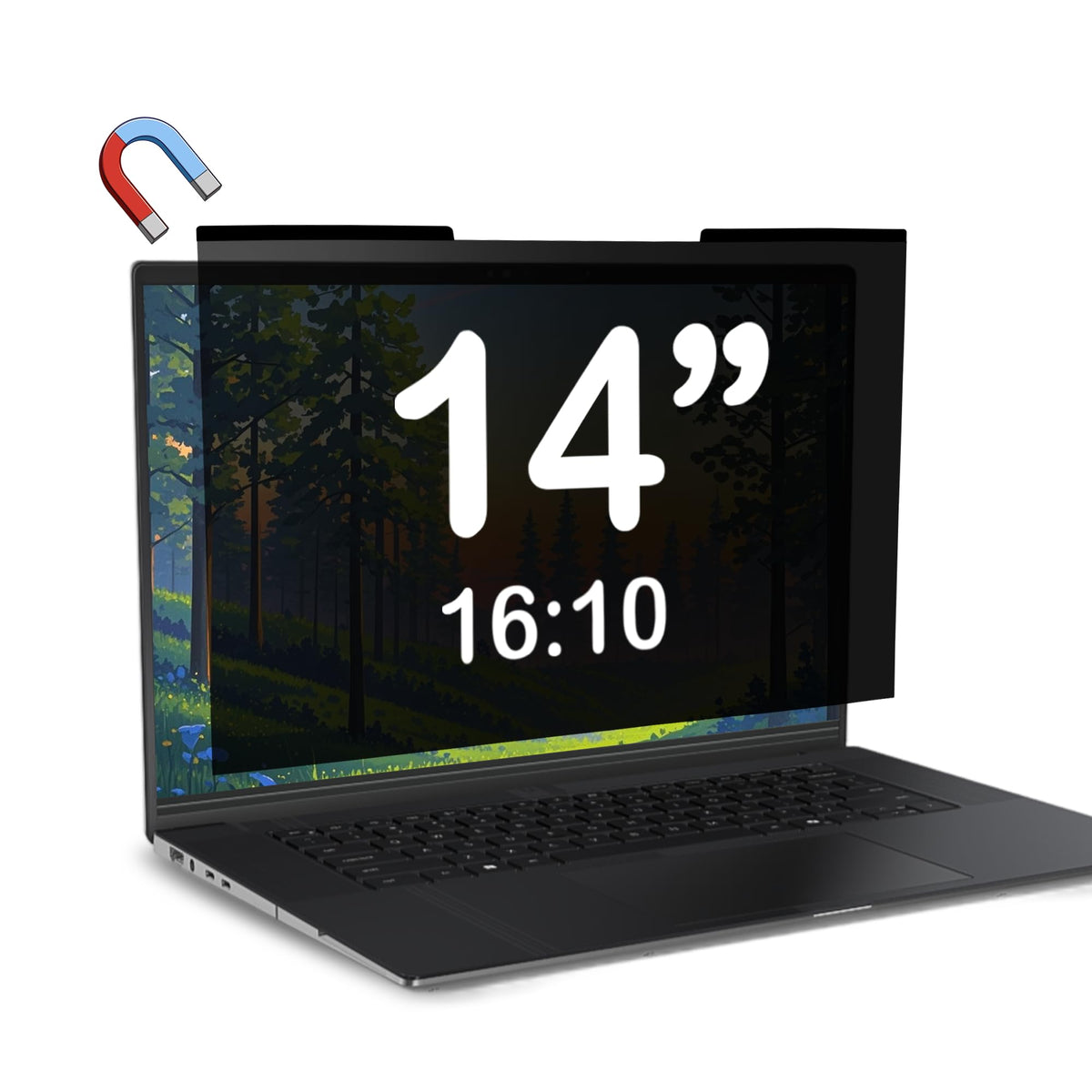 Dabernur magnetic privacy screen with top magnet for quick secure attachment