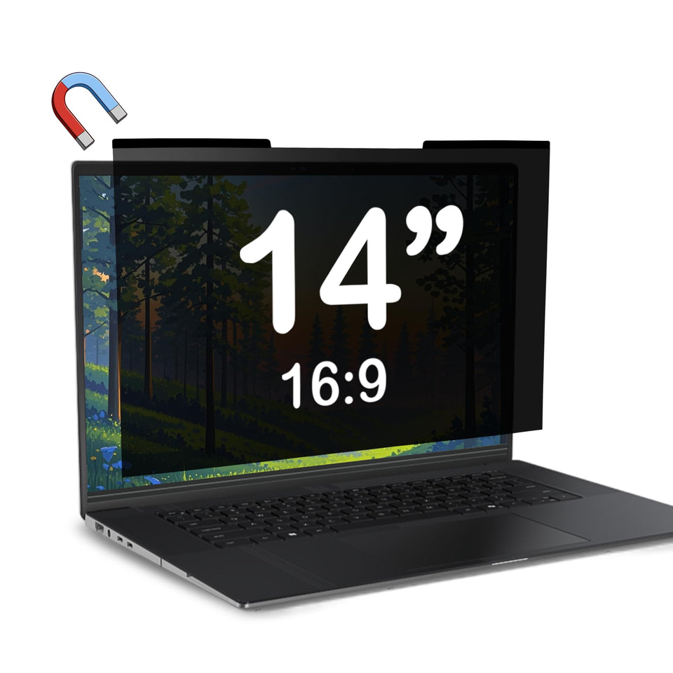 Dabernur magnetic privacy screen 14in front view reduces glare while protecting privacy