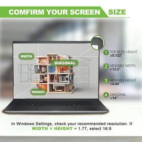 Dabernur privacy screen 14in installation with magnetic strip demonstrates quick setup