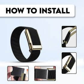DADO band worn during exercise illustrating stable sensor placement