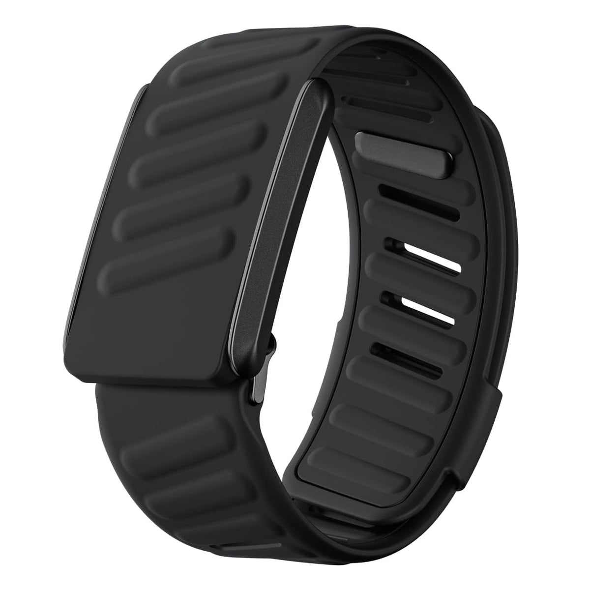 DADO Comfort silicone wristband for Whoop 4.0, all-black, secure daily wear during workouts.