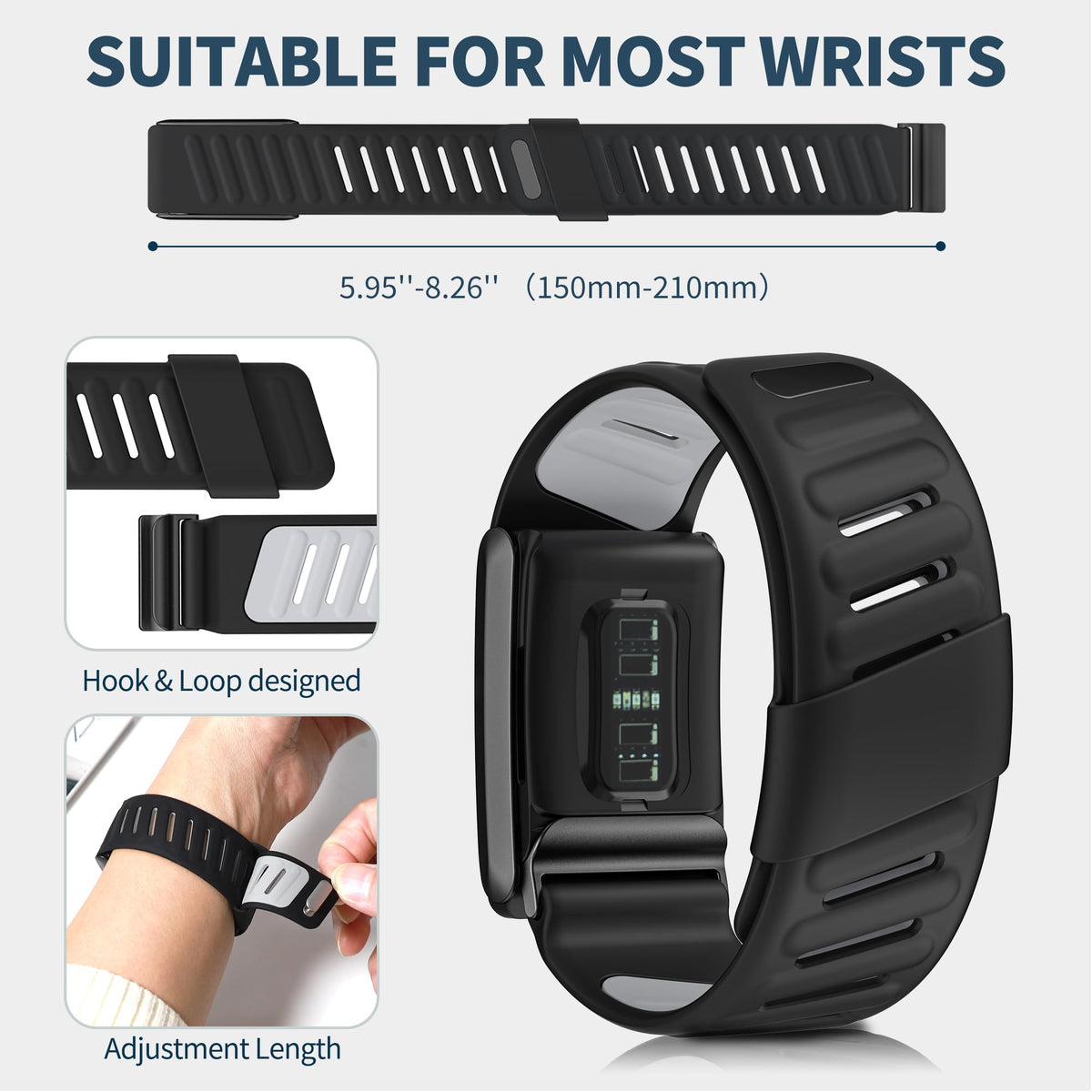 DADO lightweight, durable silicone wristband supports long-term use during activity.