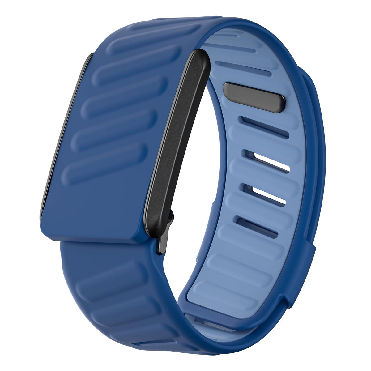 DADO Comfort wristband for Whoop 4.0 in blue provides a breathable, secure workout fit.