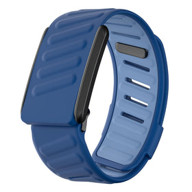 DADO Comfort wristband for Whoop 4.0 in blue provides a breathable, secure workout fit.