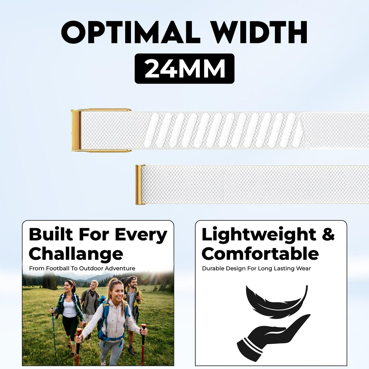 DADO U-shaped connector detail for secure WHOOP attachment and stability