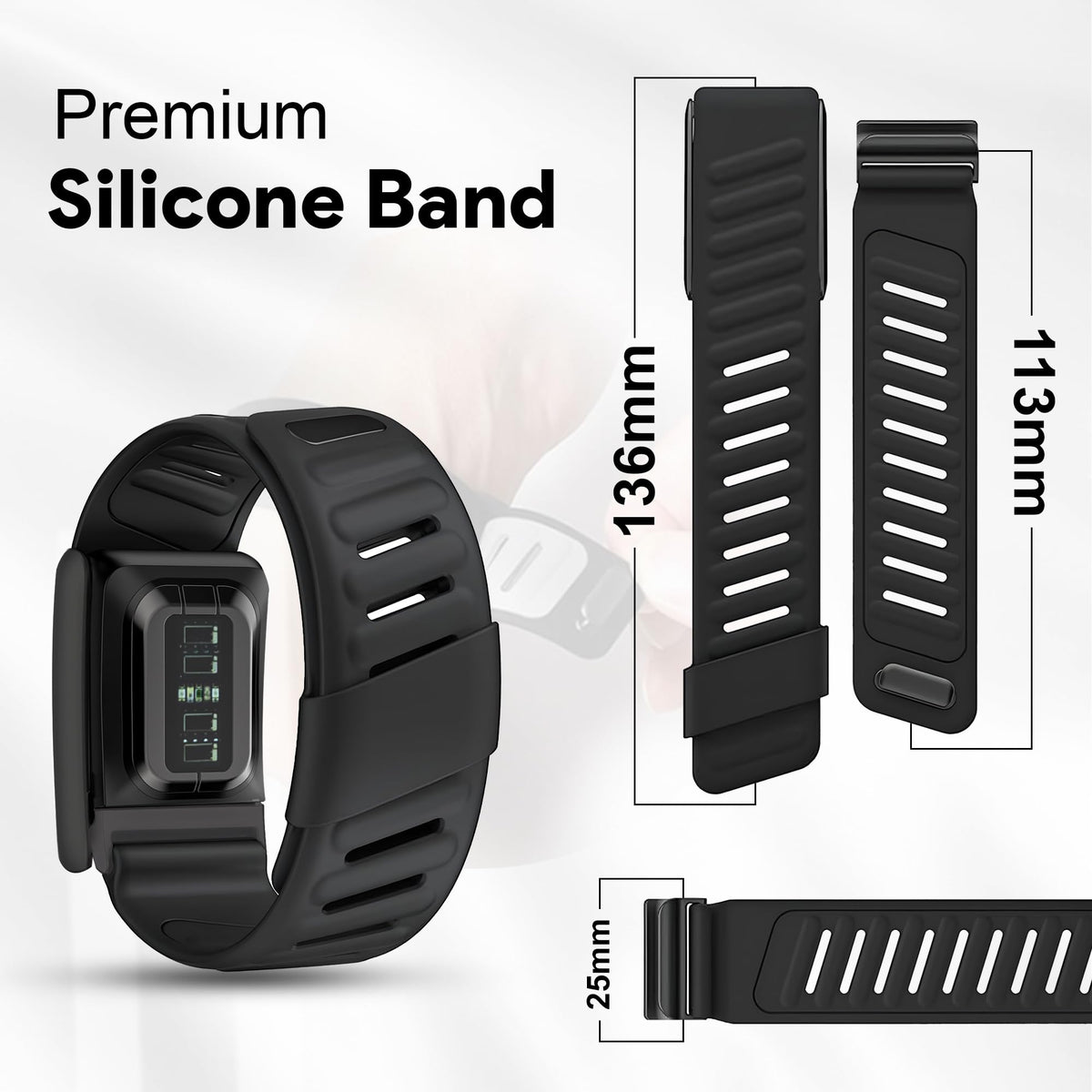 DADO all-black band delivers a soft feel and durable wear during training