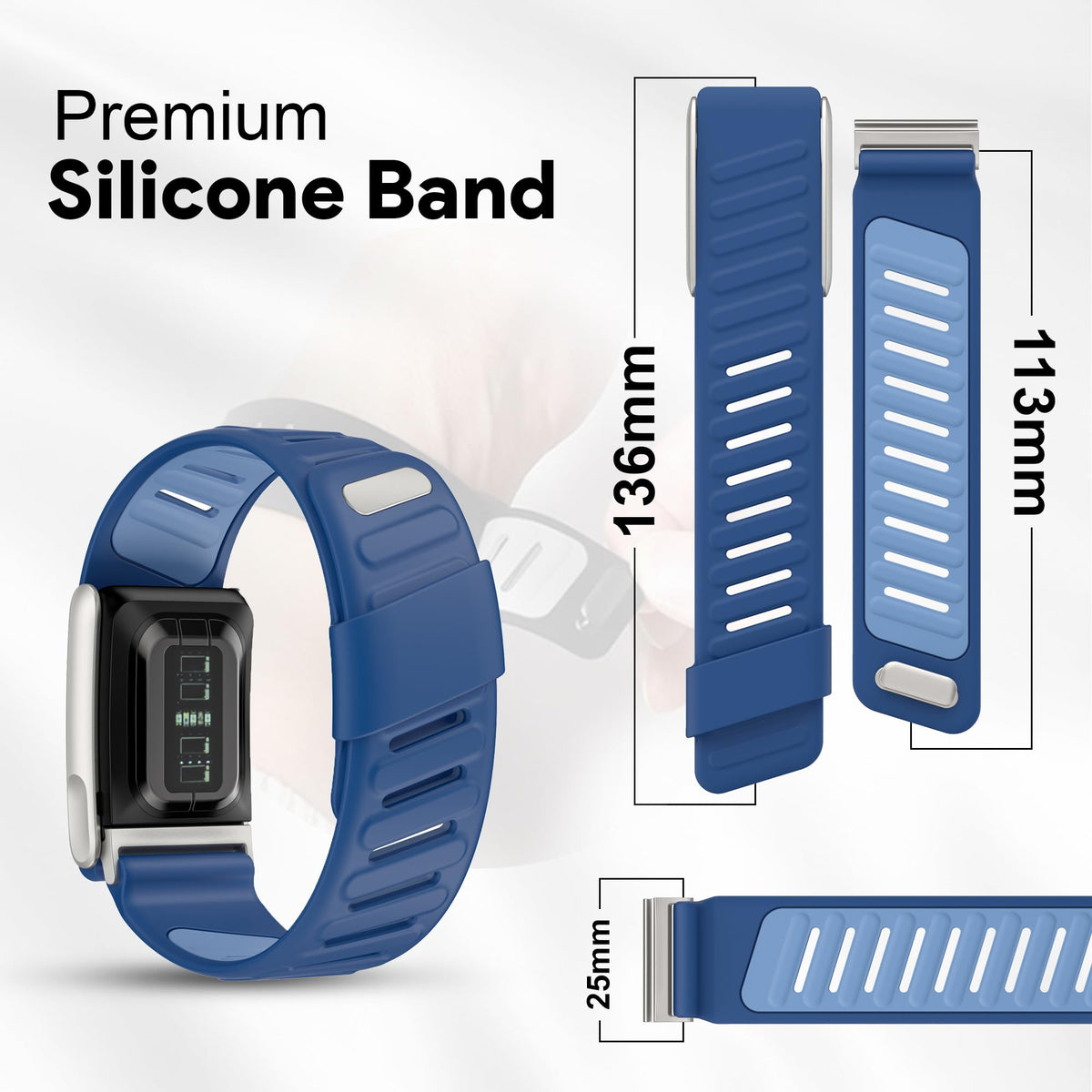 DADO soft silicone band offers sweatproof comfort for all-day wear