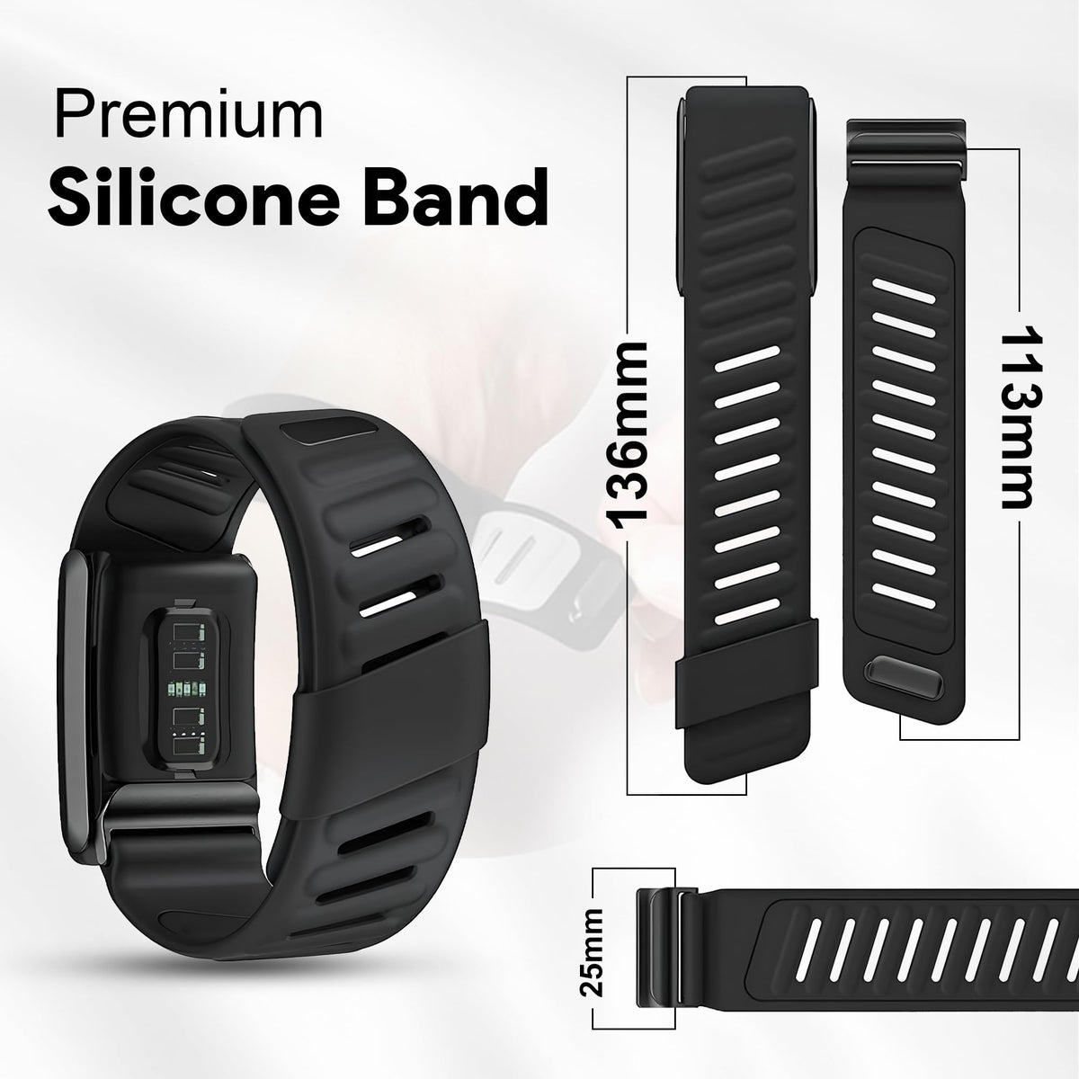 DADO silicone sport band for WHOOP 5.0 Life is lightweight and skin-friendly for all-day wear.