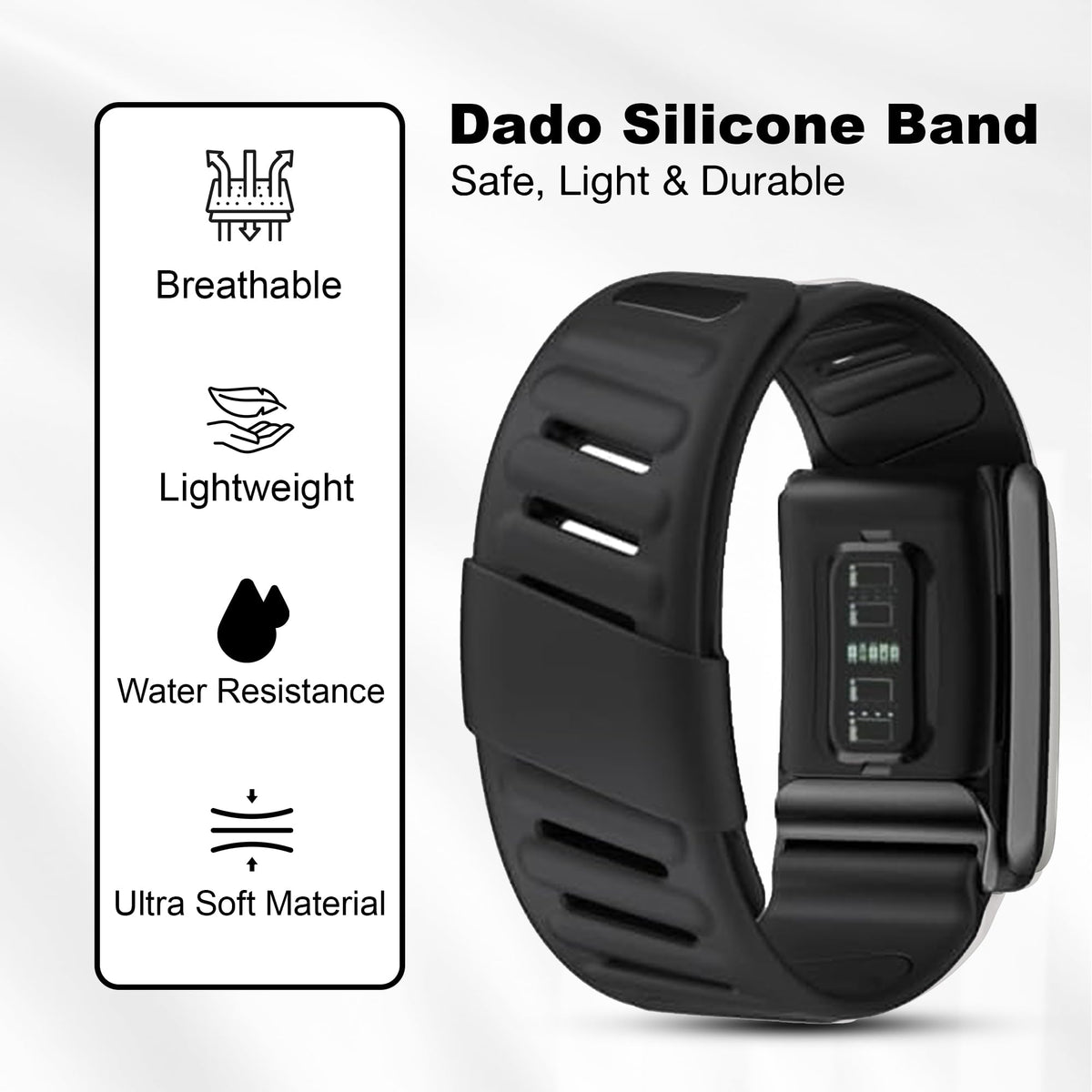 DADO silicone sport band for WHOOP 5.0 Peak provides secure fit during high-intensity training.