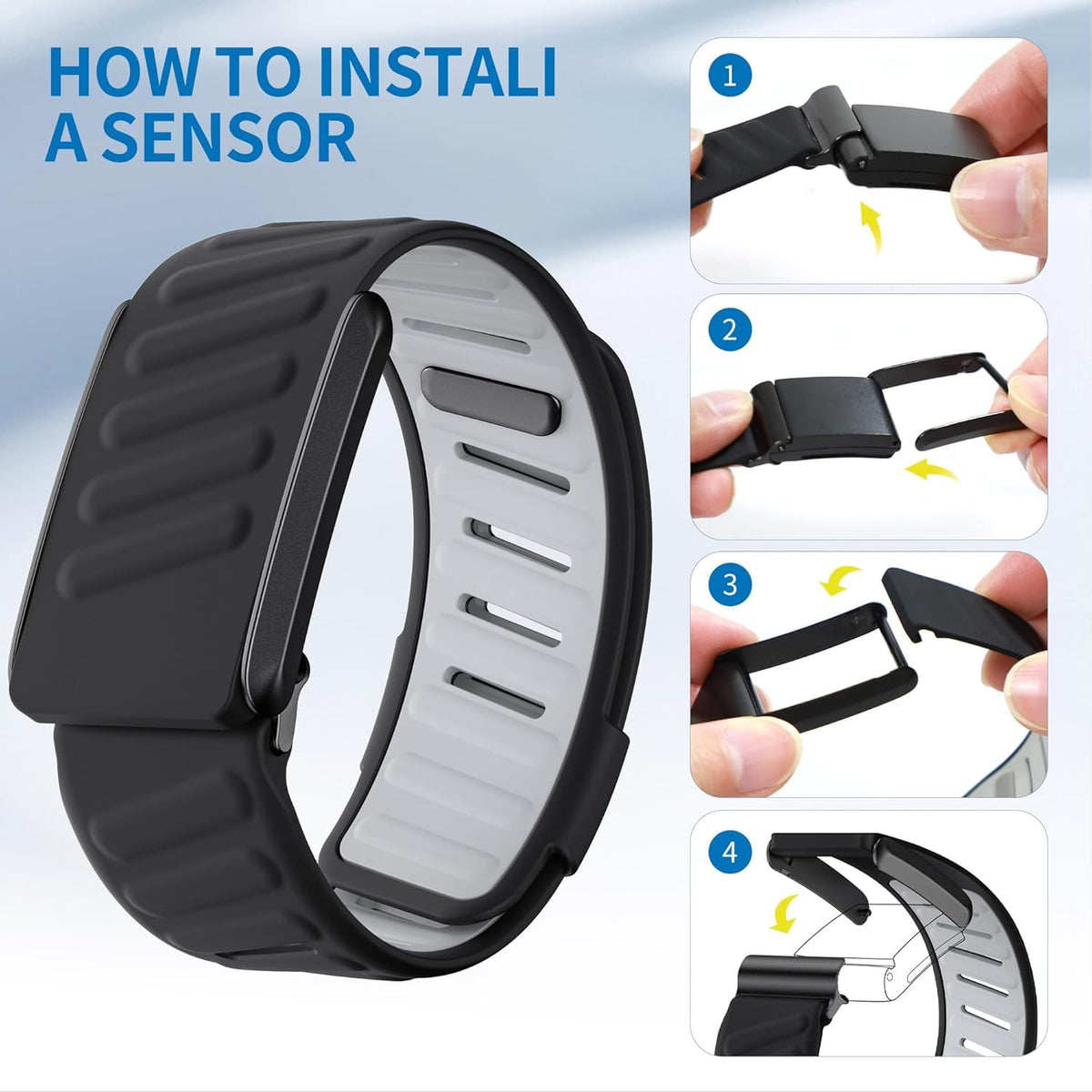 DADO U-shaped connector design with Whoop 4.0, secure quick-release compatibility.
