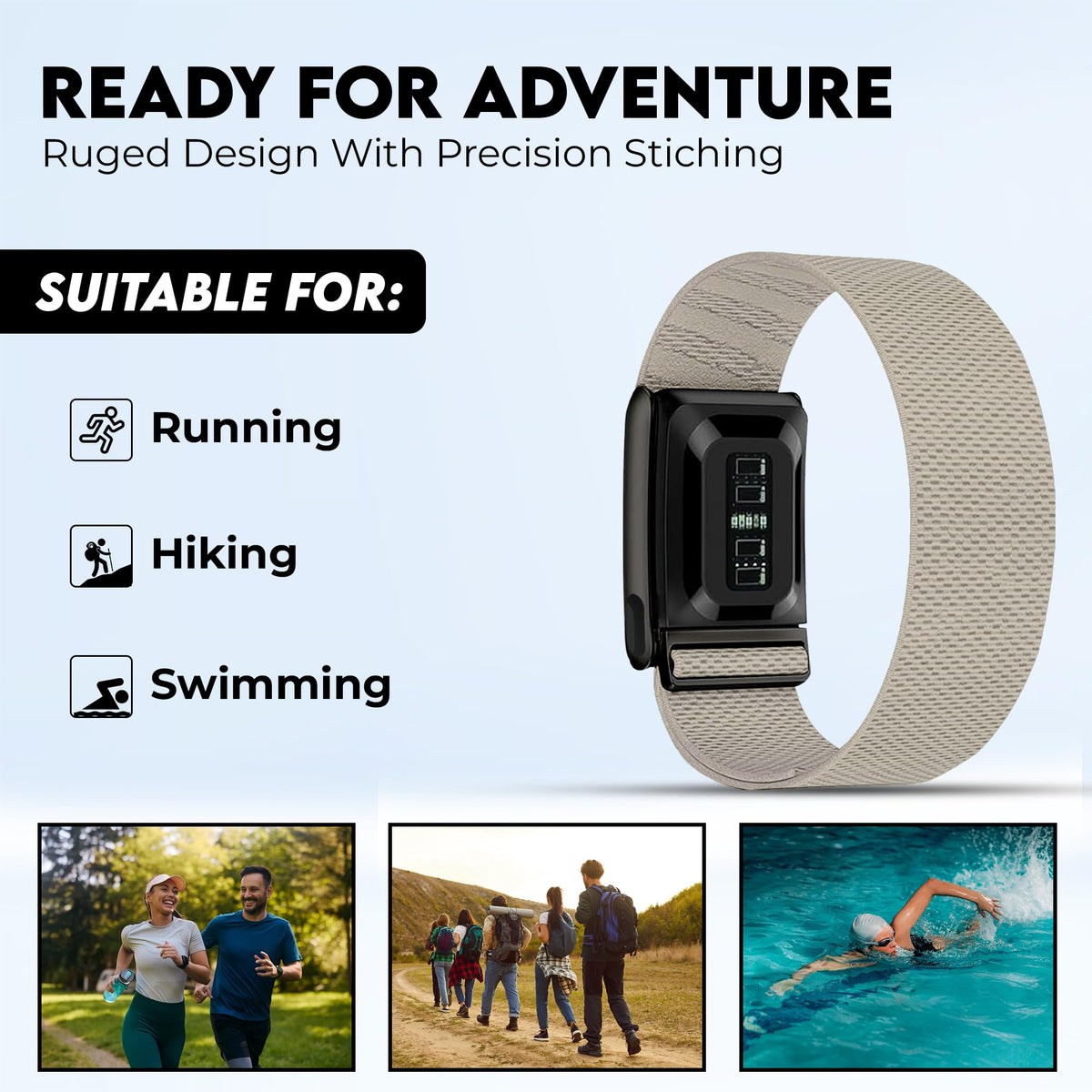 DADO band on wrist for scale comparison illustrating lightweight feel