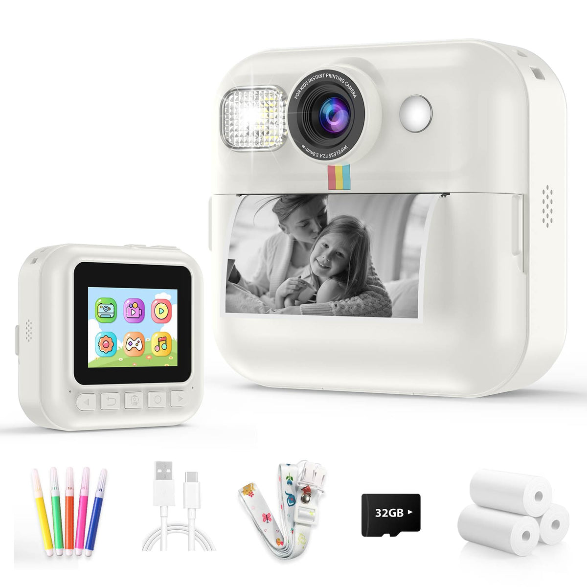 Dafotil Instant Print Camera front view for easy kid photography