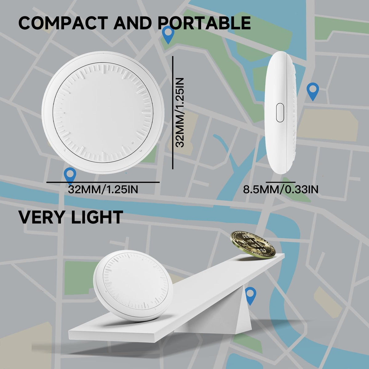 Dahetag shown on smartphone map in Find My/Find Hub app for instant location