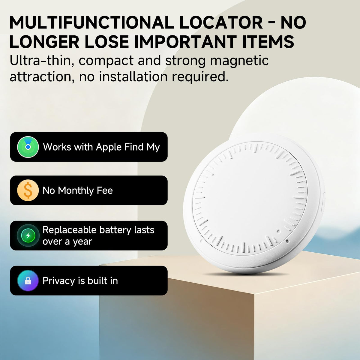 Dahetag magnetic case closed on tracker demonstrating secure weather protection