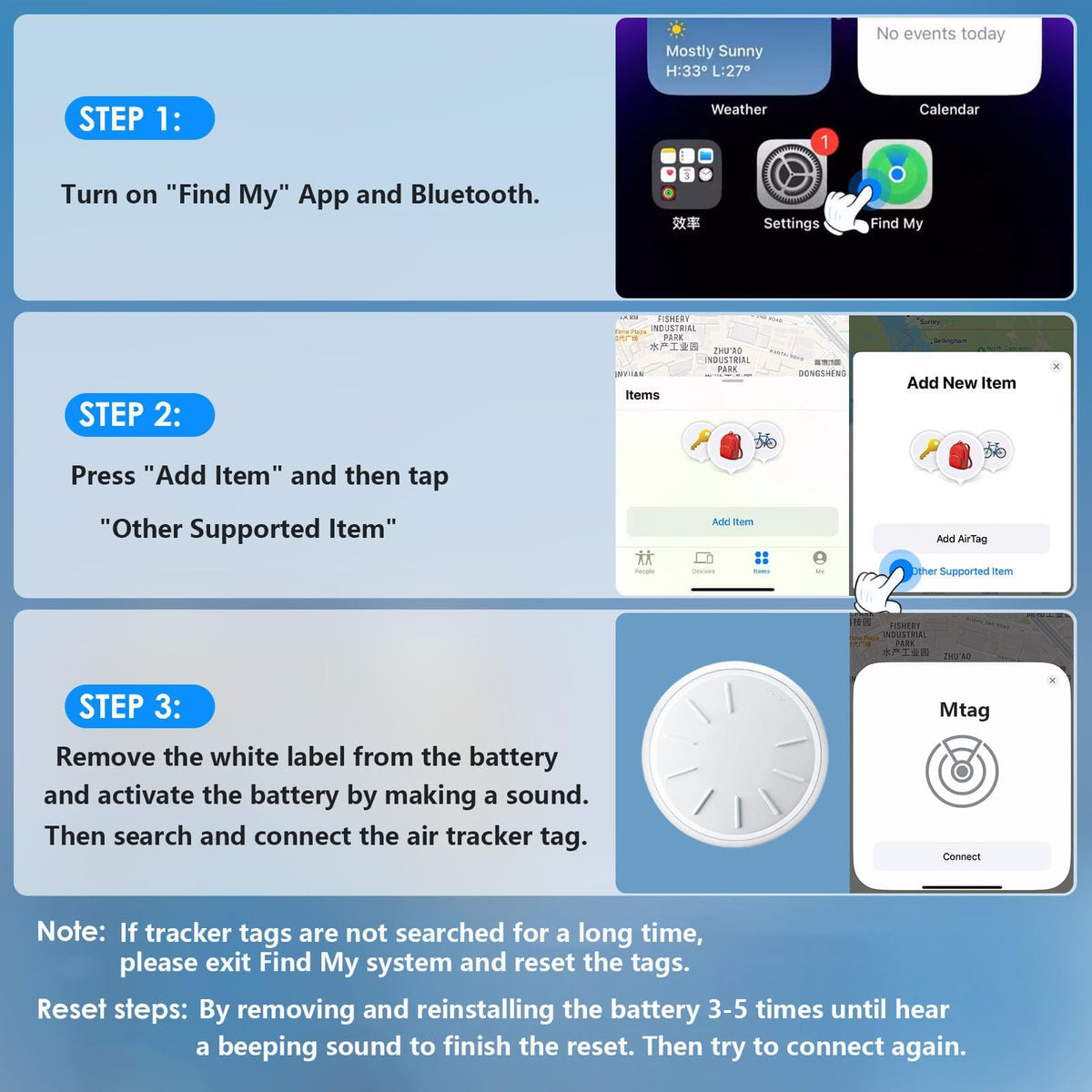 Dahetag tracker fits cars, bikes, trucks, luggage, keys, and pets.