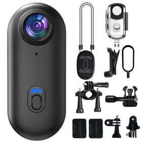 Dahocamgo 4K mini body camera POV shot for hands-free adventure recording.