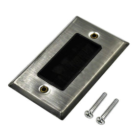 Dahszhi front view stainless steel brush wall plate showing neat cable pass-through and modern finish