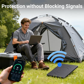 Non-conductive silicone core preserves signal reception while providing impact resistance.