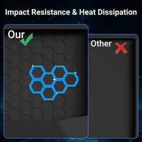 Honeycomb texture aids heat dissipation for stable operation.