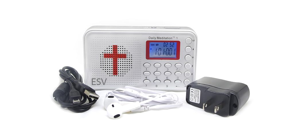 Daily Meditation front view of ESV player showing clear display and speaker benefit
