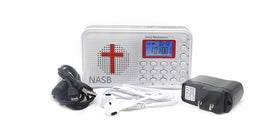 Daily Meditation front view of NASB player showing clear controls and benefit of portability