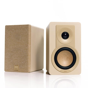 DALI KUPID front view in caramel white, ideal for compact room listening