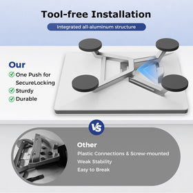 DALINDA tool-free setup with no drilling enables instant portable installation.