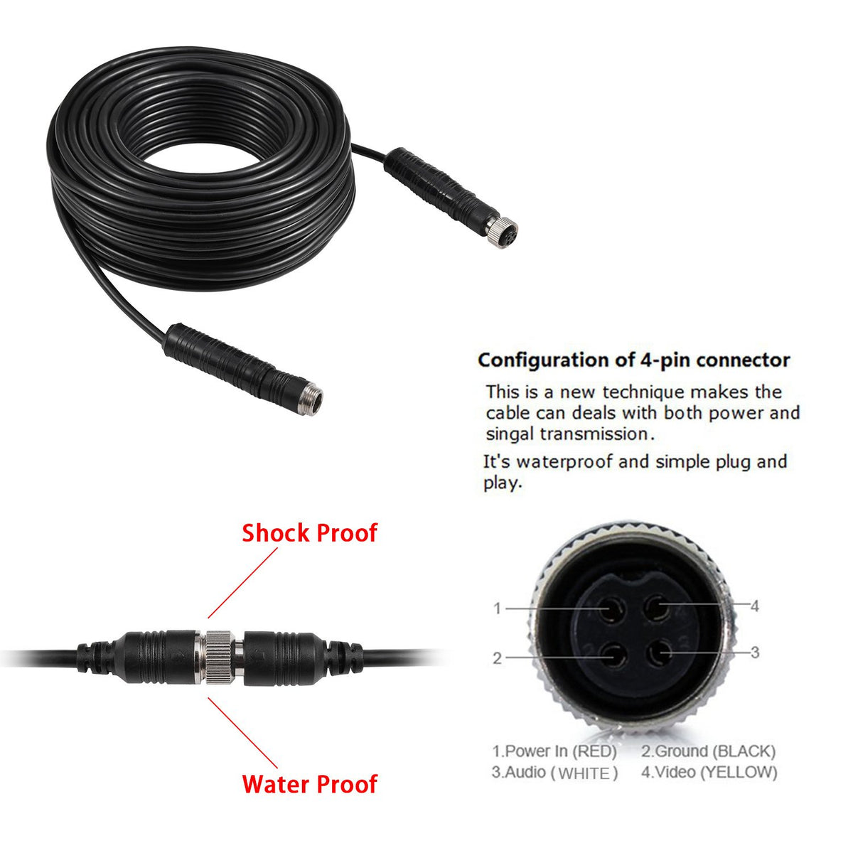 DALLUX 66-foot extension cable enables rear cab wiring
