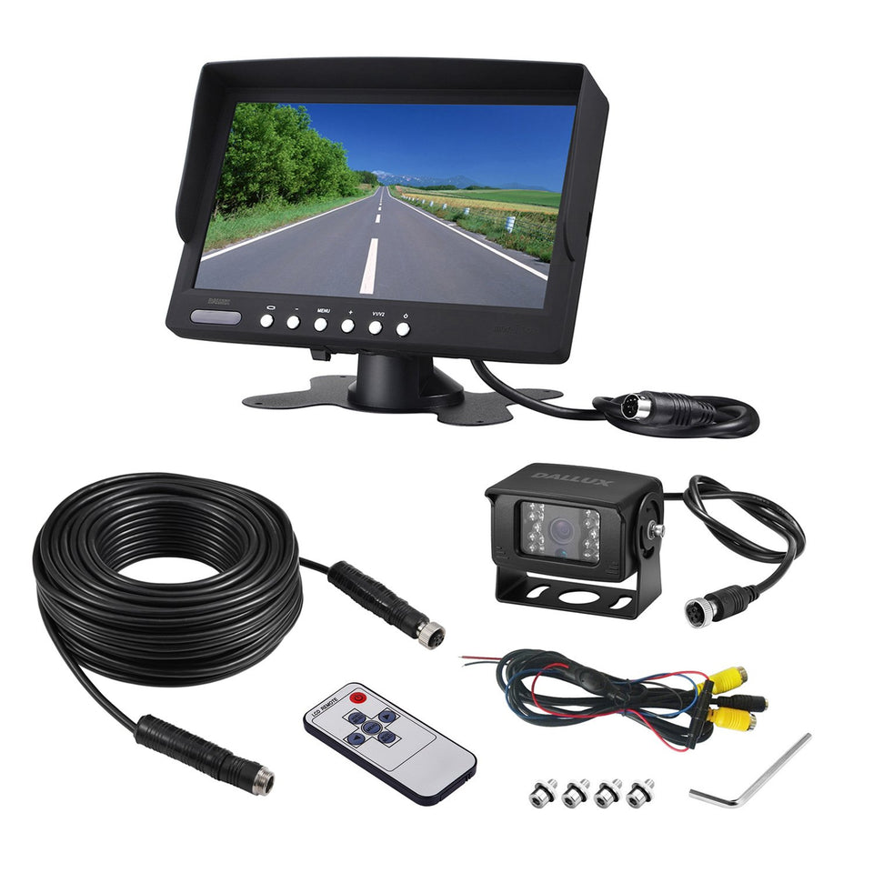 DALLUX truck backup camera monitor kit front view for easy mounting and safer reversing.
