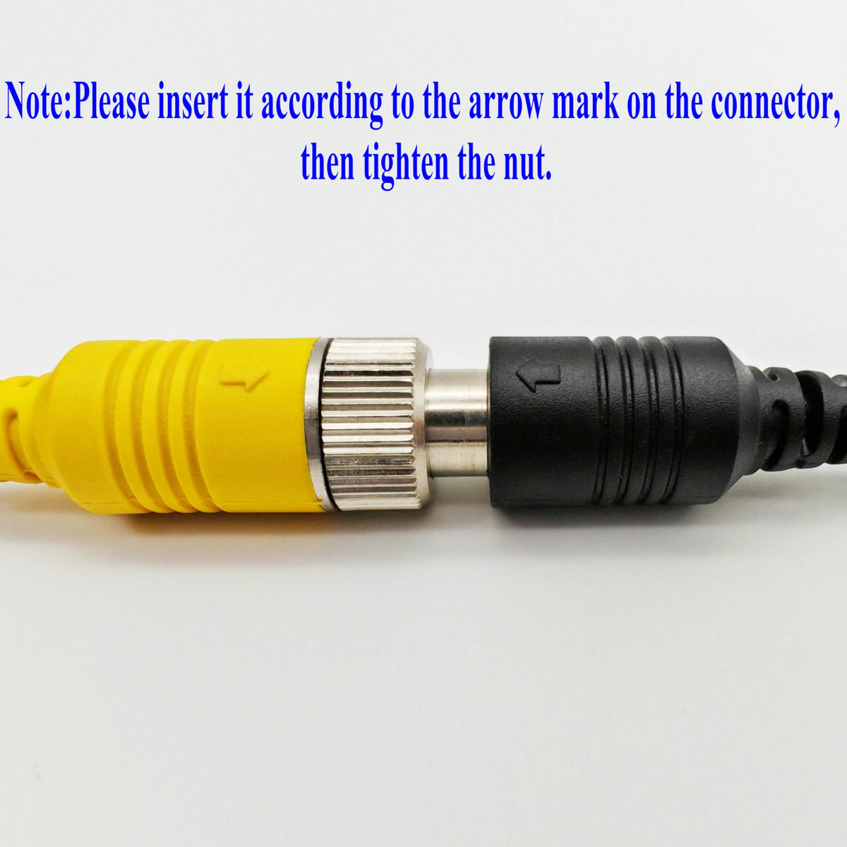 DALLUX 4-pin connector close-up showing secure video and power hookup