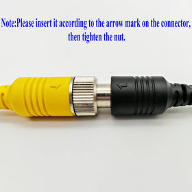 DALLUX 4-pin connector close-up showing secure video and power hookup