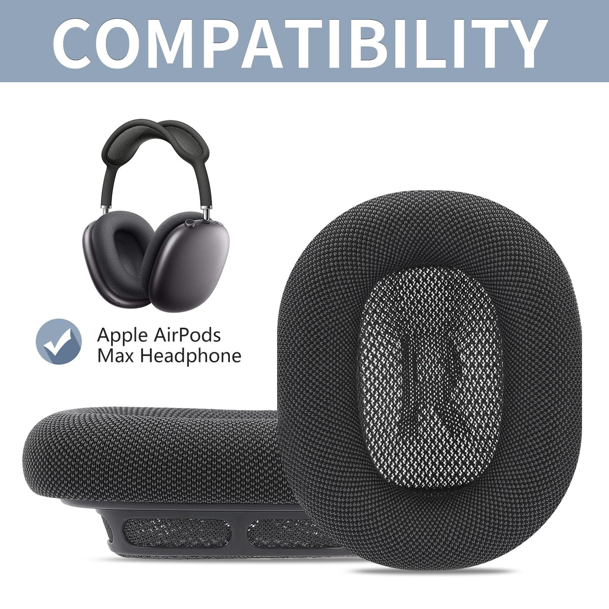 Damex AirPods Max ear cushions with magnetic mount for secure attachment.