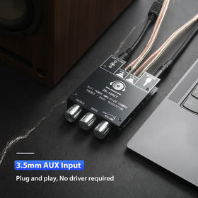 DAMGOO 1002T Bluetooth and AUX ports for wireless and wired audio connections.