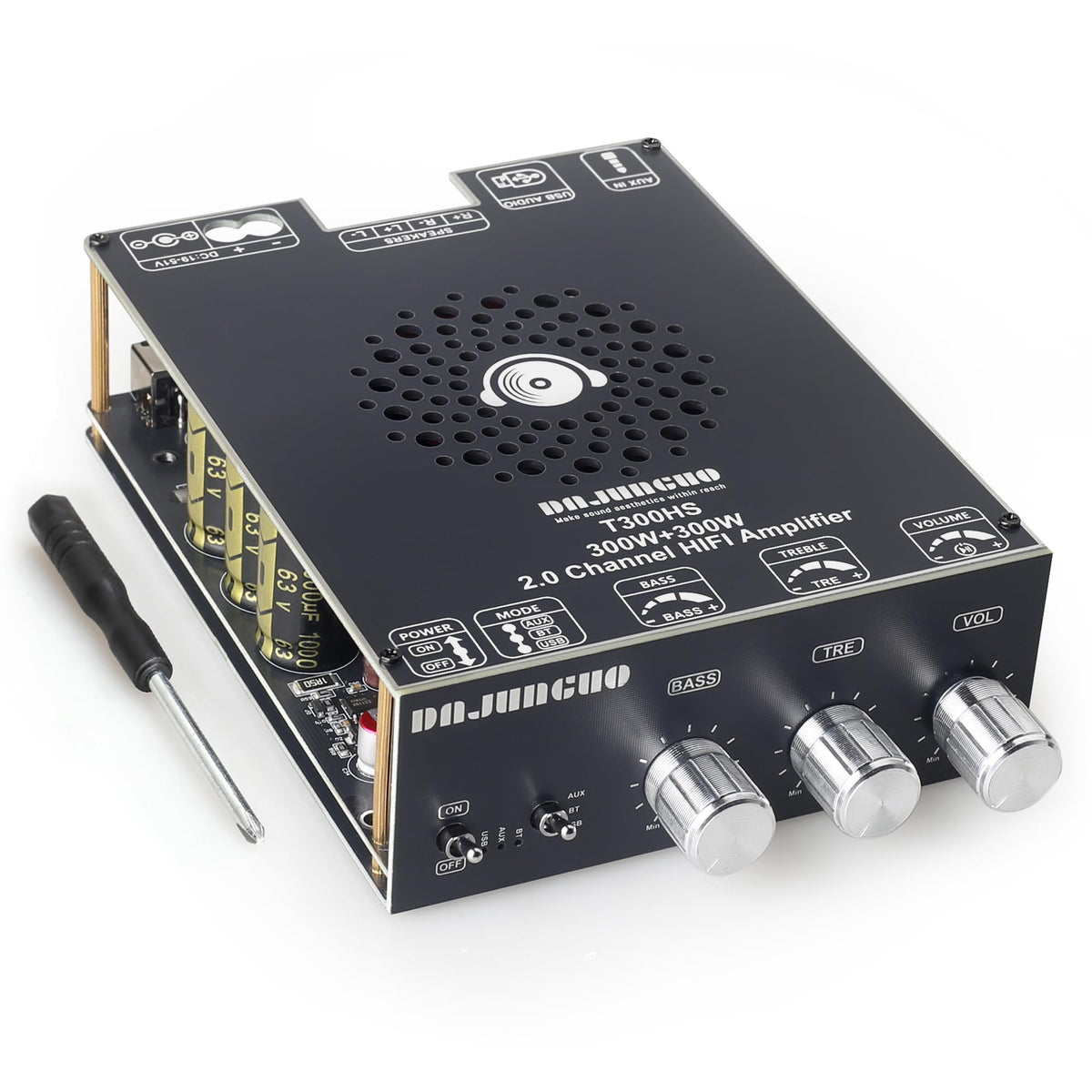 DAMGOO front panel showing controls and inputs for fast setup