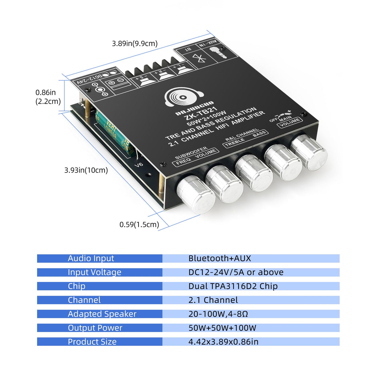 DAMGOO ZK-TB21 top view showing compact design and control interface.