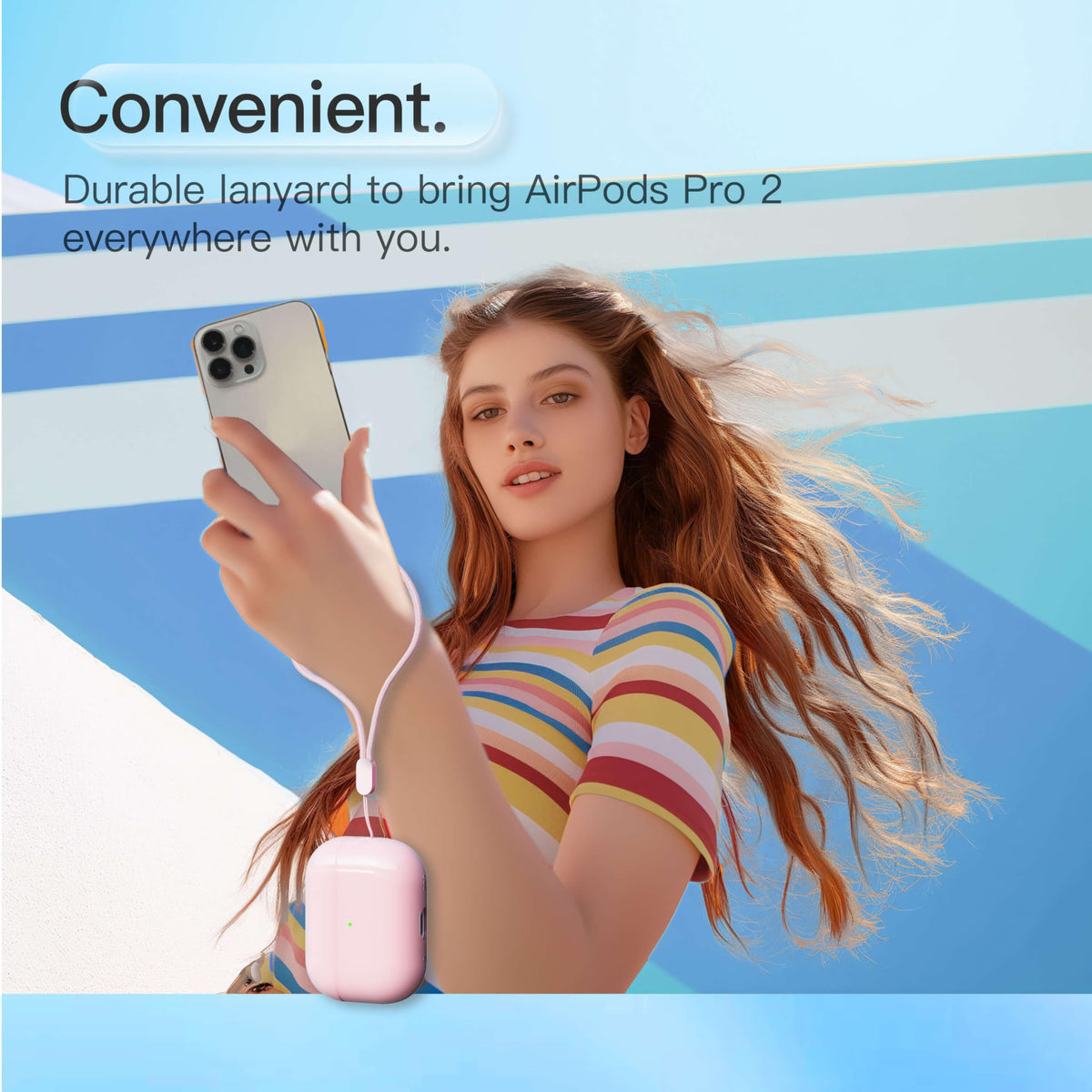DamonLight AirPods Pro 3 case pink, Crystal Ice Cube finish with premium feel.