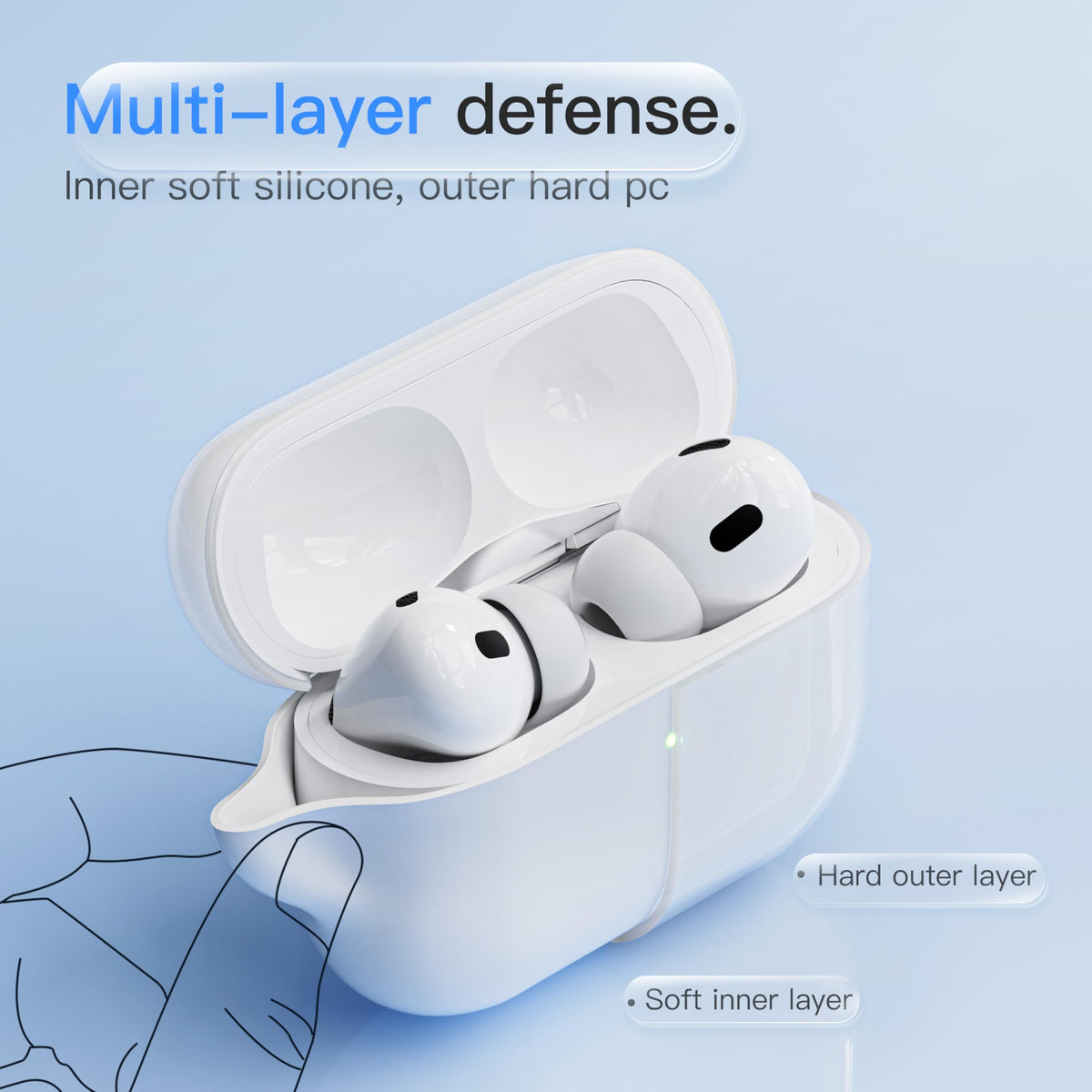DamonLight AirPods Pro 3 case hard-shell-shock-protection guards against drops